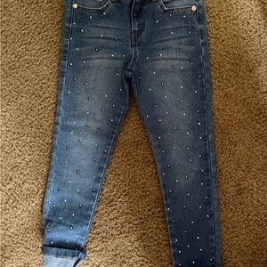 Girls size 5 Wallflower Studded Blue Skinny Jeans